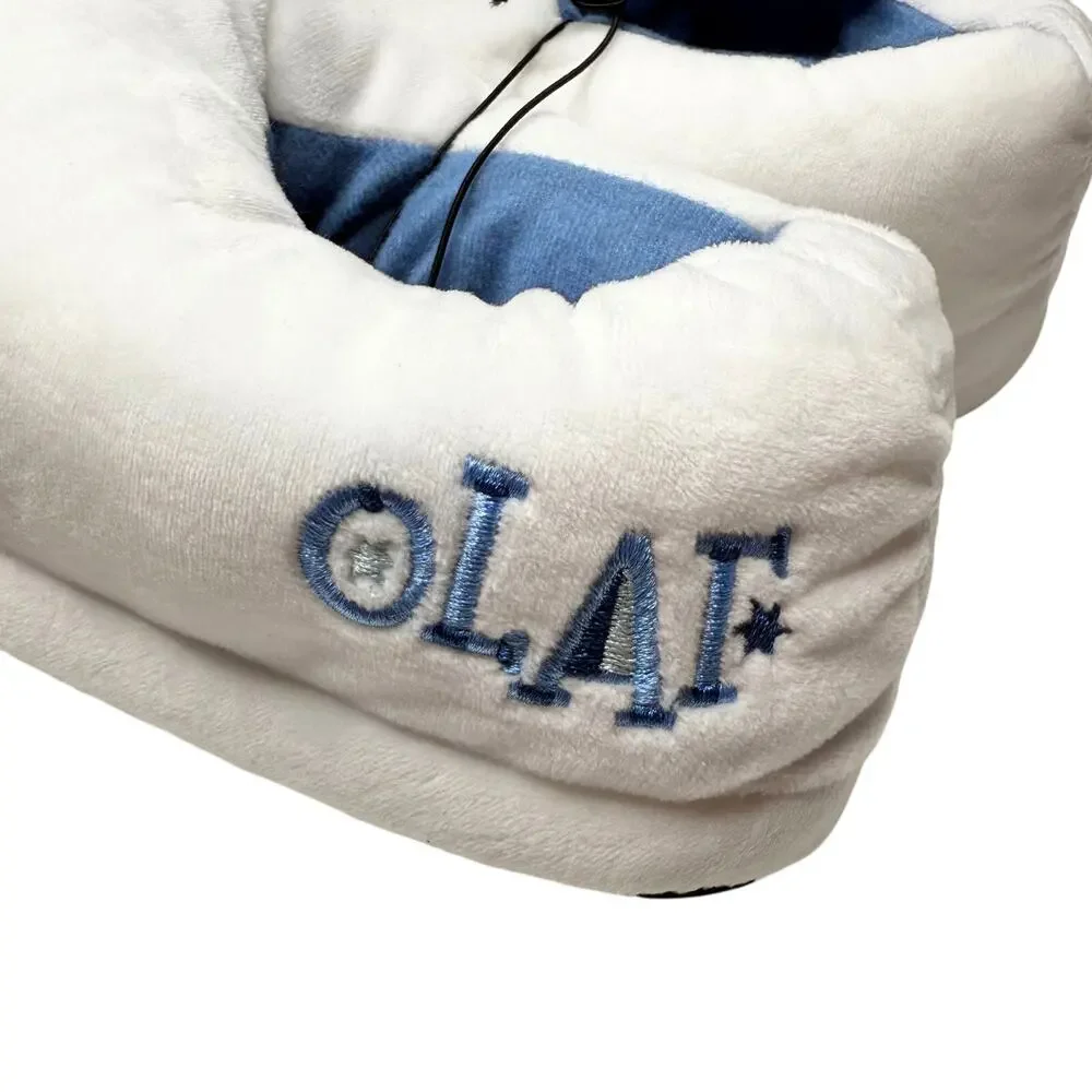 Ground Up Disney Frozen Olaf Snowman 3D Slip-On Plush Slippers Size 4 White New